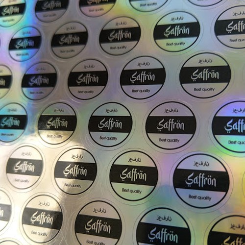 Tem nhiều màu niêm phong hộp saffron  kthước 1.5*1.5cm