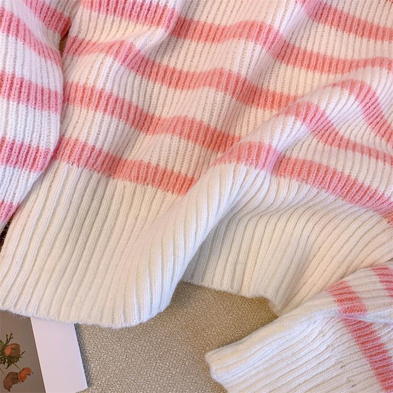 Áo Len Tay Dài Form Rộng Họa Tiết Sọc Dễ Phối Đồ