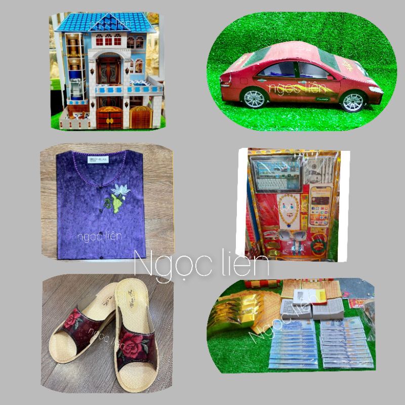 Set Giấy tiền cúng giỗ 49 ngày 100 ngày kèm xe hơi