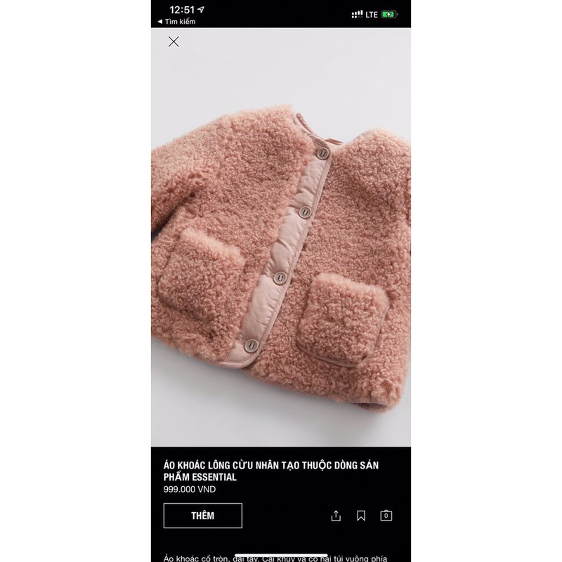 Áo khoác lông cừu zara