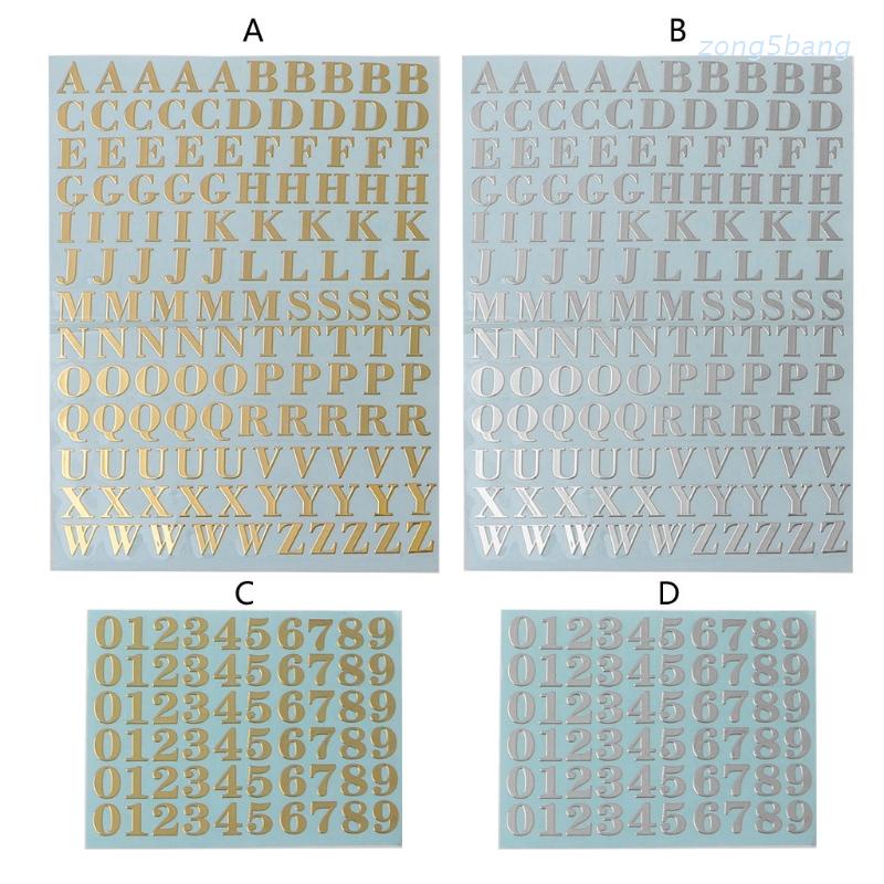 Bộ 2 Tấm 26 Chữ Cái A-Z Kim Loại Dán Trang Trí Diy