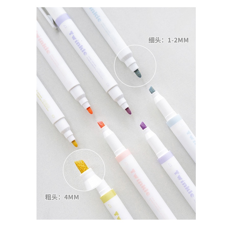 Bút nhớ BLING BLING, HIGHLIGHT có nhũ lấp lánh, bút đánh dấu màu pastel kèm nhũ siêu xinh