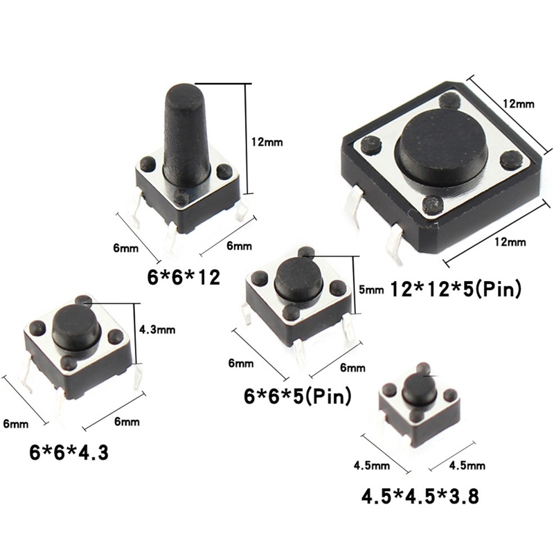 Set 125 Công Tắc Nút Nhấn ACE 25 Giá Trị SMD DIP 4Pin / 3Pin / 2Pin Chuyên Dụng