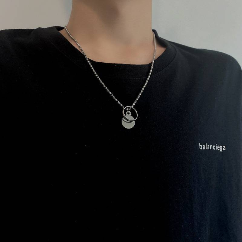 Vòng cổ Thép Titan Mặt Hình Chữ Cái Phong Cách Hip Hop Thời Trang