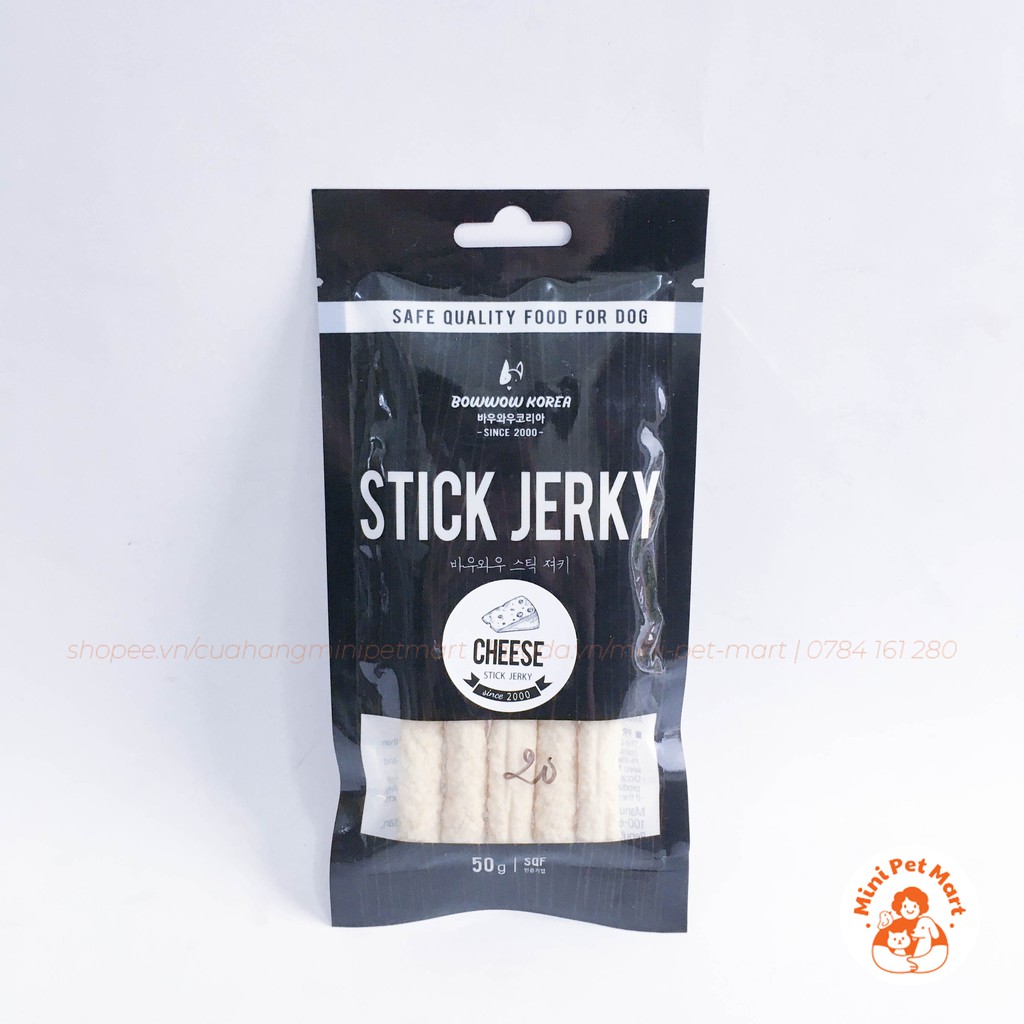 Phô mai que BOWWOW 50g (5 cái) - snack, bánh thưởng cho chó