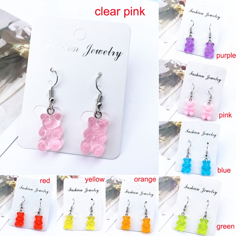 Khuyên Tai Nhựa Hình Gấu Dễ Thương