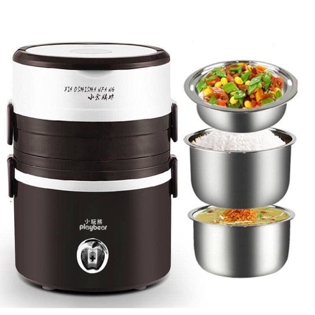 Hộp cơm 3 tầng tự hâm nóng