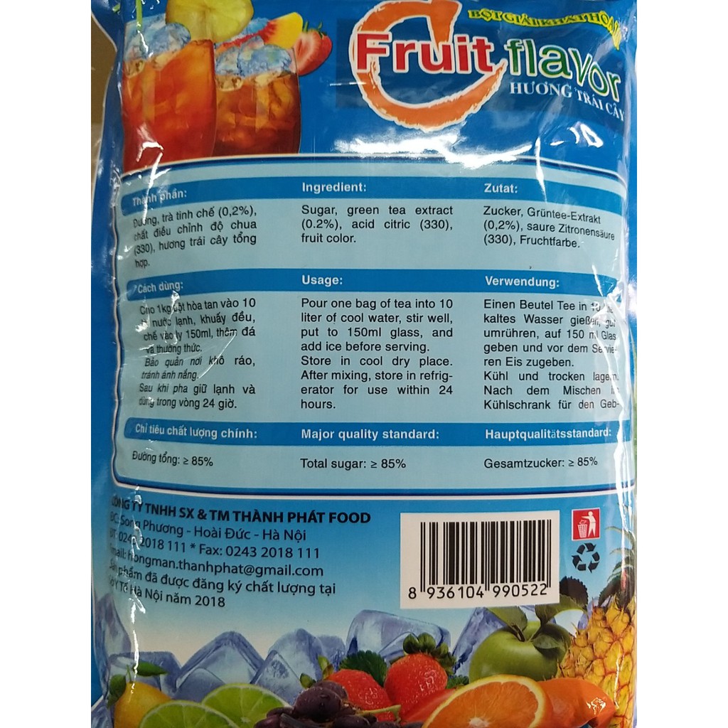 [Mã SKAMLTS7 giảm 10% đơn 150K] [Mã giảm 15K đơn 50K] 1 kg Bột pha trà chanh - trà đào pha sẵn | BigBuy360 - bigbuy360.vn