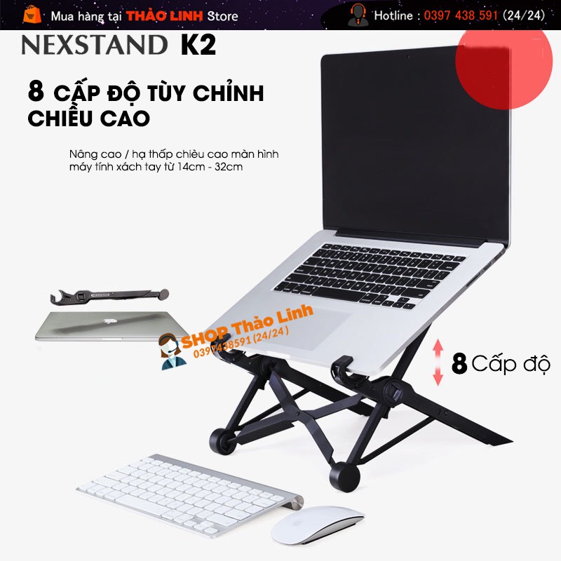 [THEO DÕI SHOP để nhận COUPON 20%] Giá đỡ Laptop, máy tính xách tay - Tùy chỉnh cao - thấp Model : NEXSTAND K2