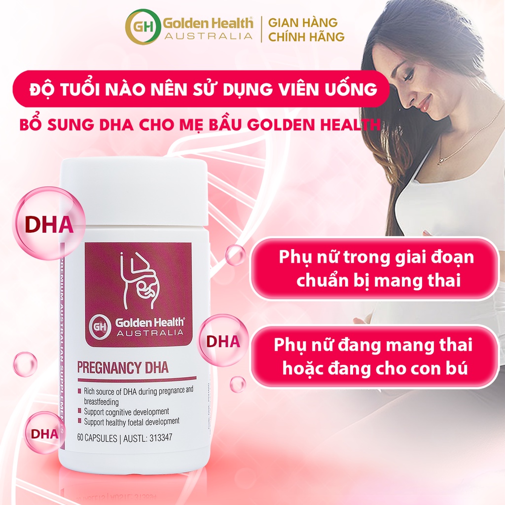 [GOLDEN HEALTH] Viên uống bổ sung DHA cho mẹ bầu Pregnancy DHA (60 viên)