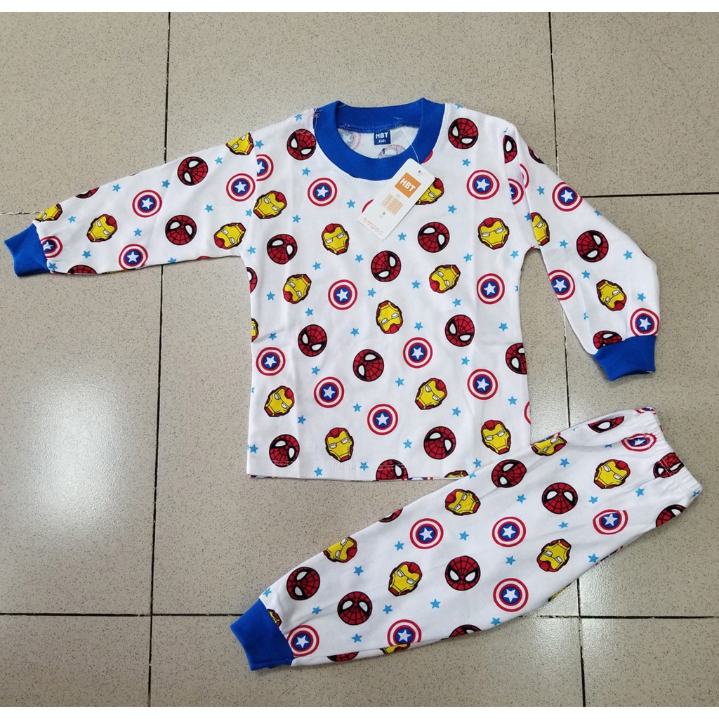 Bộ thun cotton tay dài in người nhện spiderman