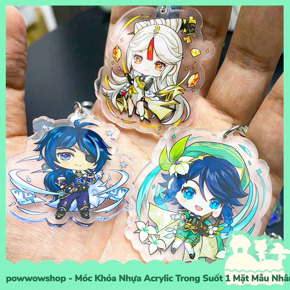 [Sẵn VN - Hỏa Tốc] Móc Khóa Nhựa Acrylic 1 Mặt Trong Suốt Mẫu Nhân Vật Game Genshin Impact Cute Chibi Magic