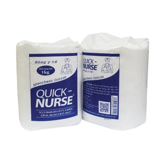 Bông y tế tiệt trùng Quick Nurse 500gr-1kg- / Bông cắt miếng 6cmx6cm 500gr /bông lau spa...chính hãng, c