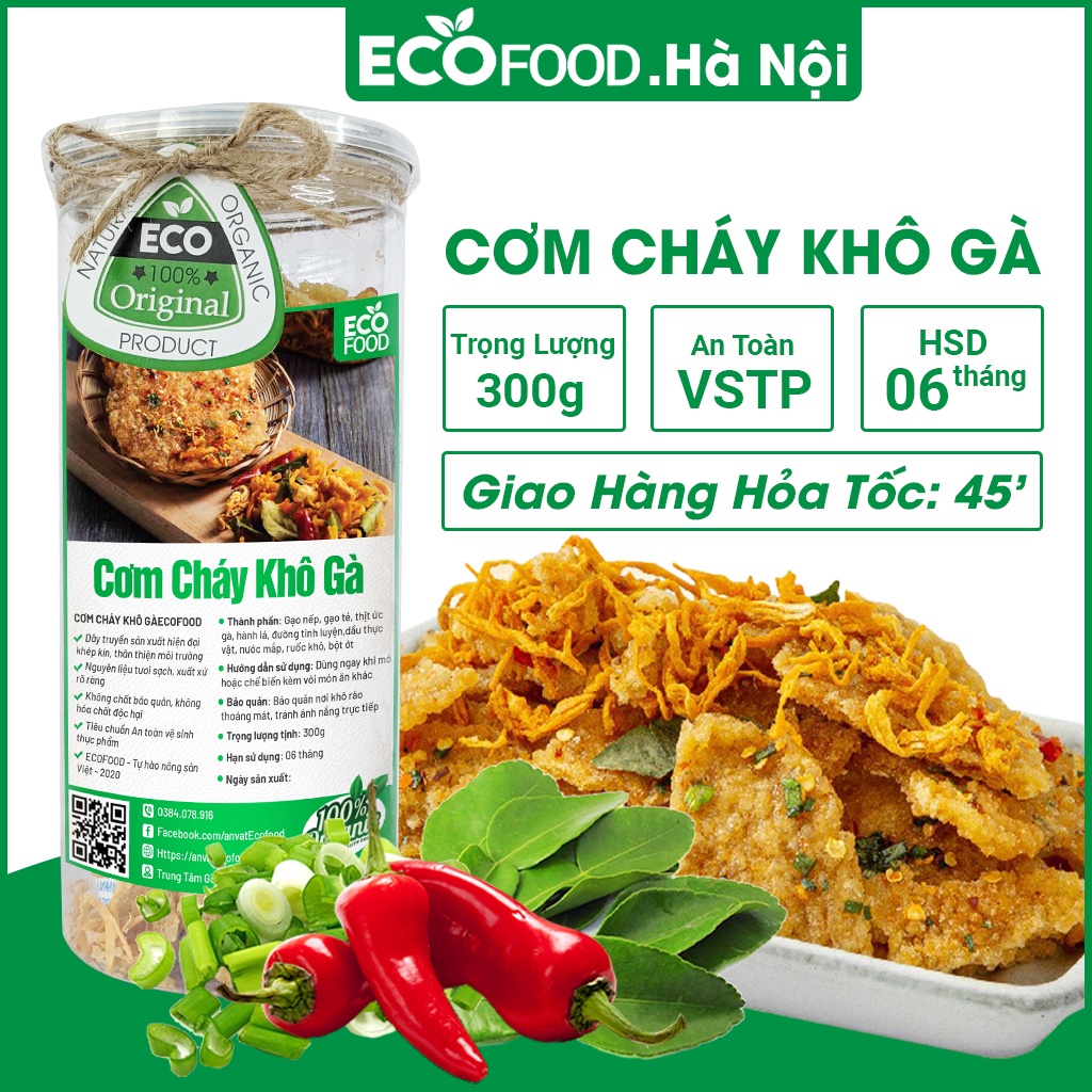 Cơm cháy lắc khô gà 300G ecofood chiên mắm hành giòn thơm đồ ăn vặt viêt nam an toàn vệ sinh thực phẩm | BigBuy360 - bigbuy360.vn