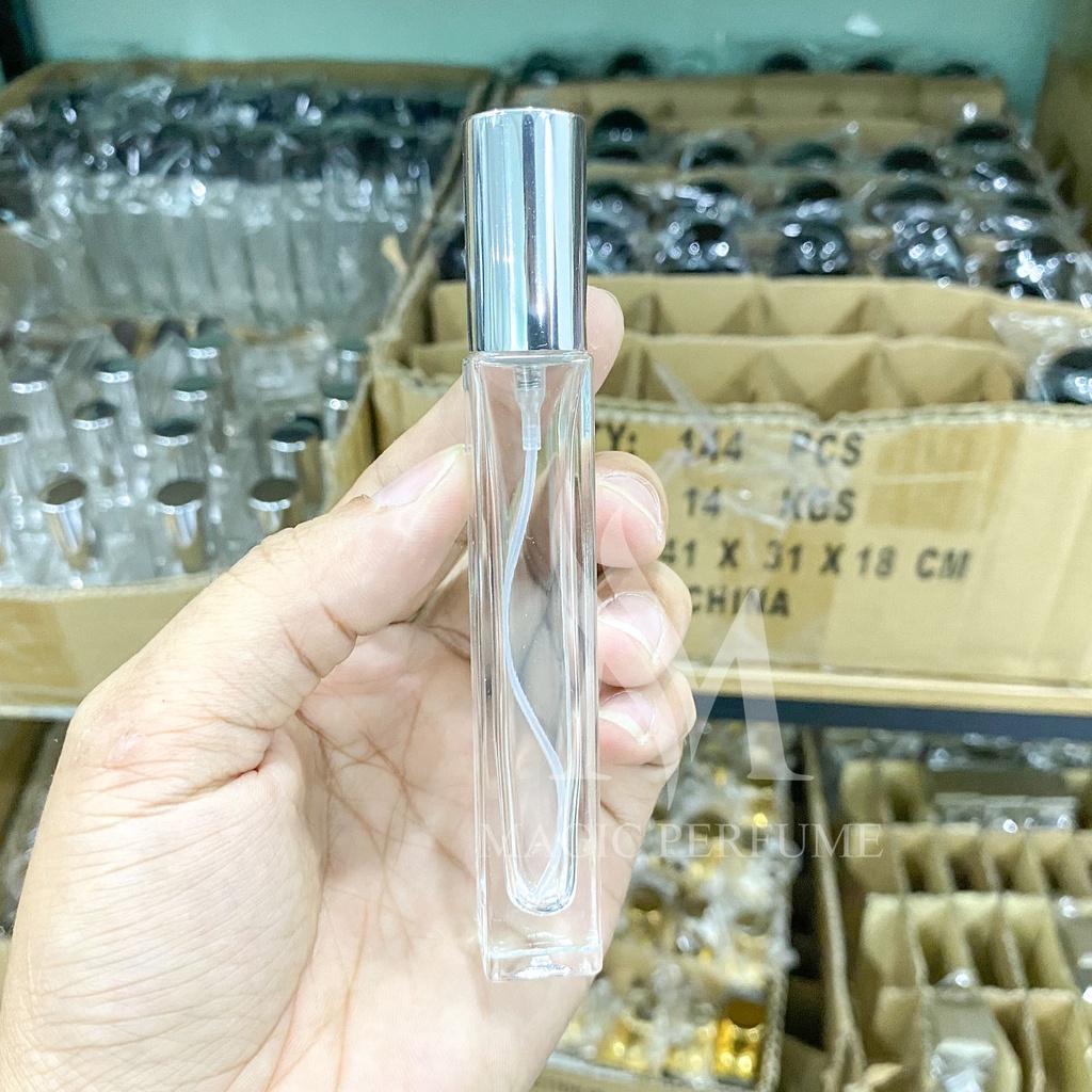 Combo 50-100 chai lọ chiết nước hoa thủy tinh vuông , tròn loại đẹp dugn tích 10ml dạng phun sương