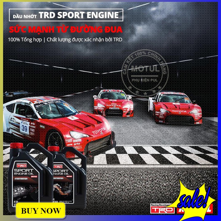 Nhớt Xe Hơi Motul TRD Sport Engine Oil 5W40 Gasoline 4X4L Bình 4 Lít - Hàng Chính Hãng