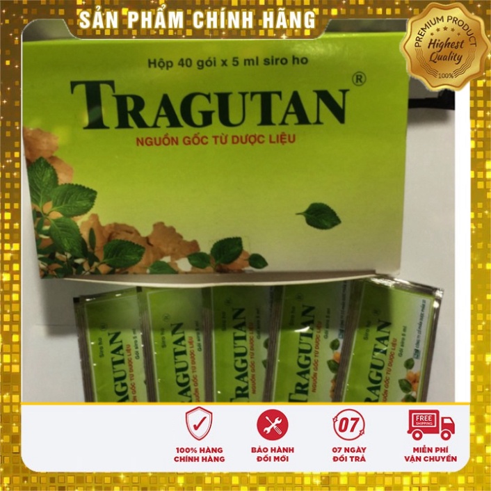 1 gói 5ml - Siro ho thảo dược Tragutan gói 5ml - Đóng gói Hộp 40 gói  Date mới