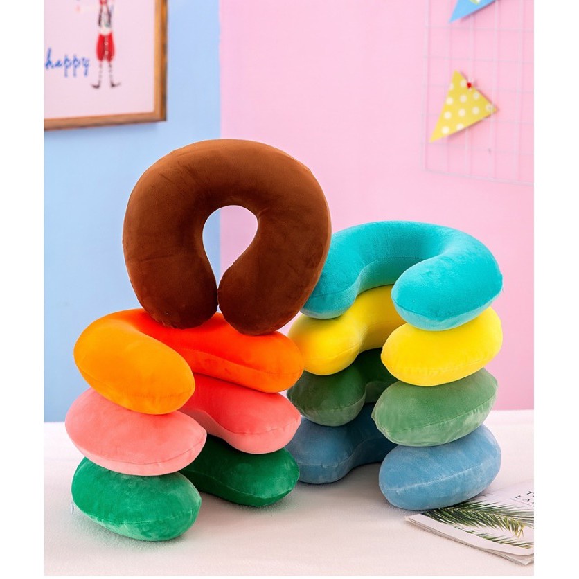 Gối GC04 Sunny - gối kê cổ trơn đi du lịch, văn phòng chữ U (nhiều màu)