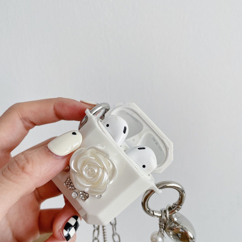 Vỏ bảo vệ hộp sạc tai nghe Airpods Pro 1 2 hình hoa đính kim cương giả