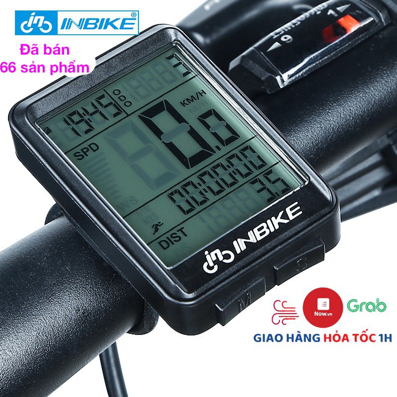Đồng hồ đo tốc độ và khoảng cách INBIKE chống nước IPX6 có đèn LED xanh ban đêm dùng cho xe đạp
