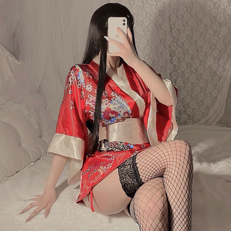 [SẴN] Đồ Ngủ Kimono Hoa anh đào Gợi Cảm Quyến Rũ Kèm Quần chíp [CWEAR.SEXY_ĐỒ NGỦ & NỘI Y CAO CẤP]