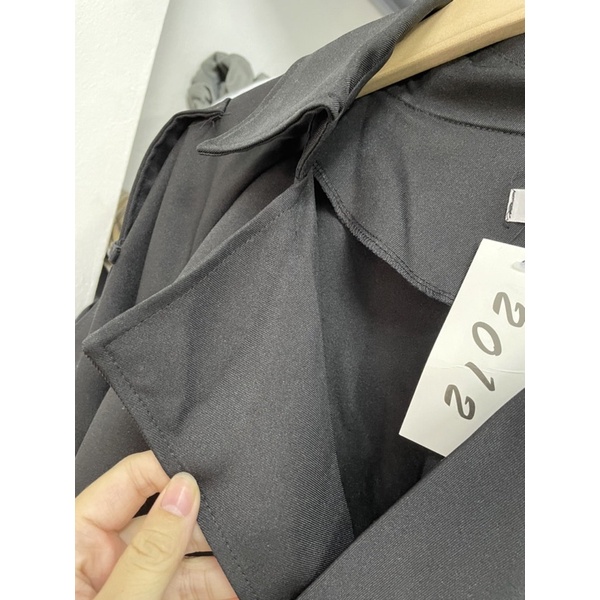 Áo Blazer nữ kèm đai lưng Kaki 2 màu nắp vai cổ bẻ dáng dài FREESHIP Áo khoác kaki cổ bẻ kèm thắt lưng