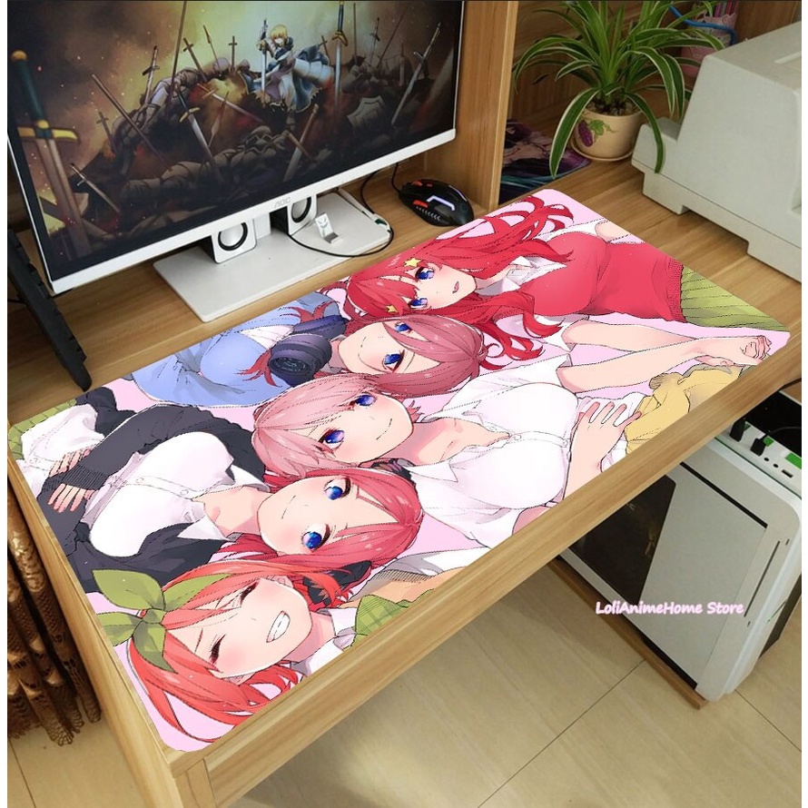 Go-toun no hanayome Tấm Lót Chuột Và Bàn Phím Máy Tính Dày In Hình anime nakano ichika miku