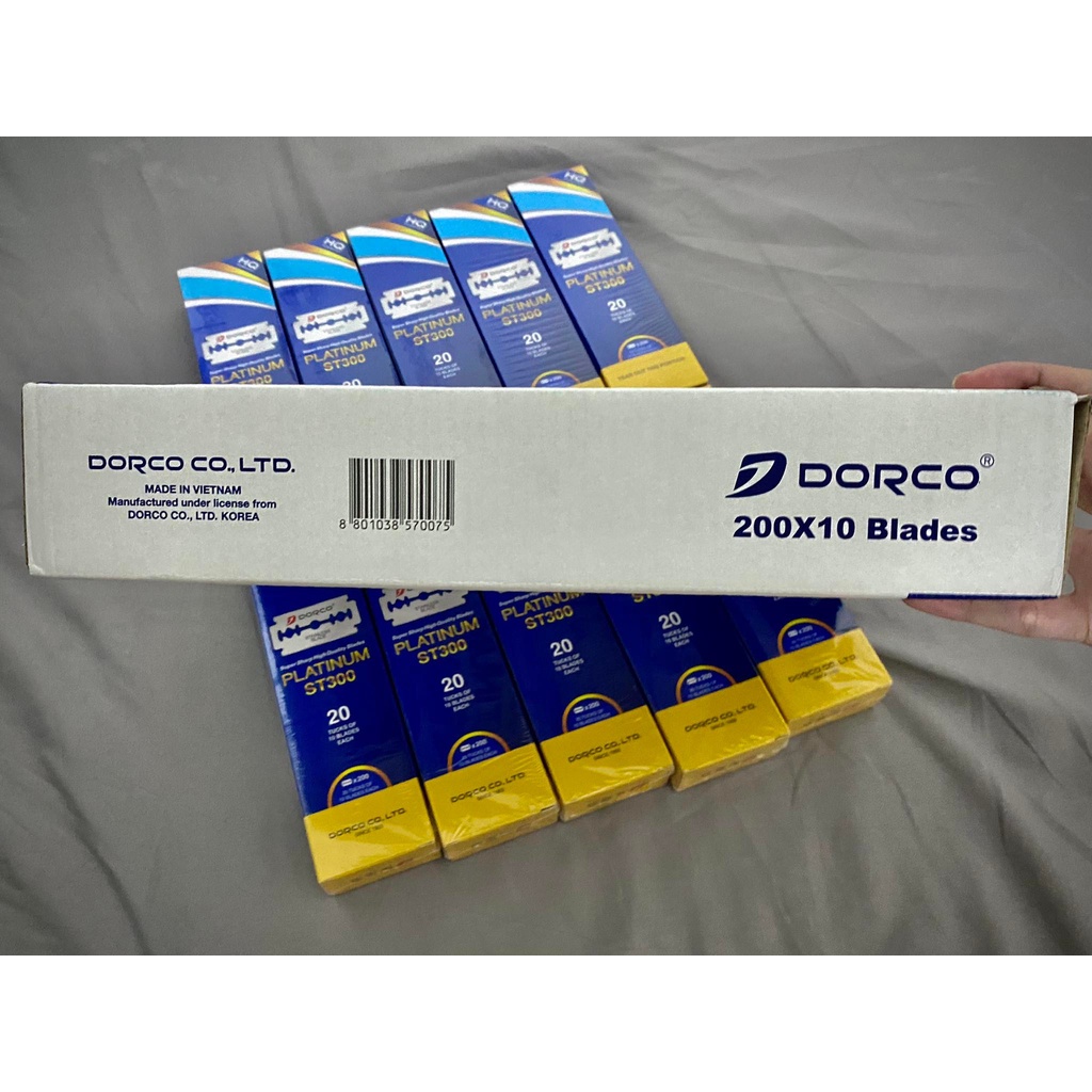 Lưỡi Lam Dorco ST300 Hộp 100 200 Dao Lam Xanh Hàn Quốc