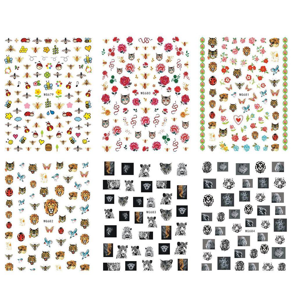 Miếng Dán Trang Trí Móng Tay Tự Dính Họa Tiết Da Báo / Bò Sữa Thời Trang