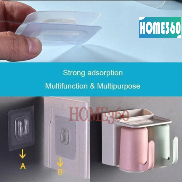 Móc treo tường tự dính, Móc treo tường hai mặt, móc đa năng, Dải ổ cắm điện Giá treo tường hai mặt trong suốt, Móc treo tường Móc hút cốc, Giá đỡ lưu trữ cho phòng tắm nhà bếp