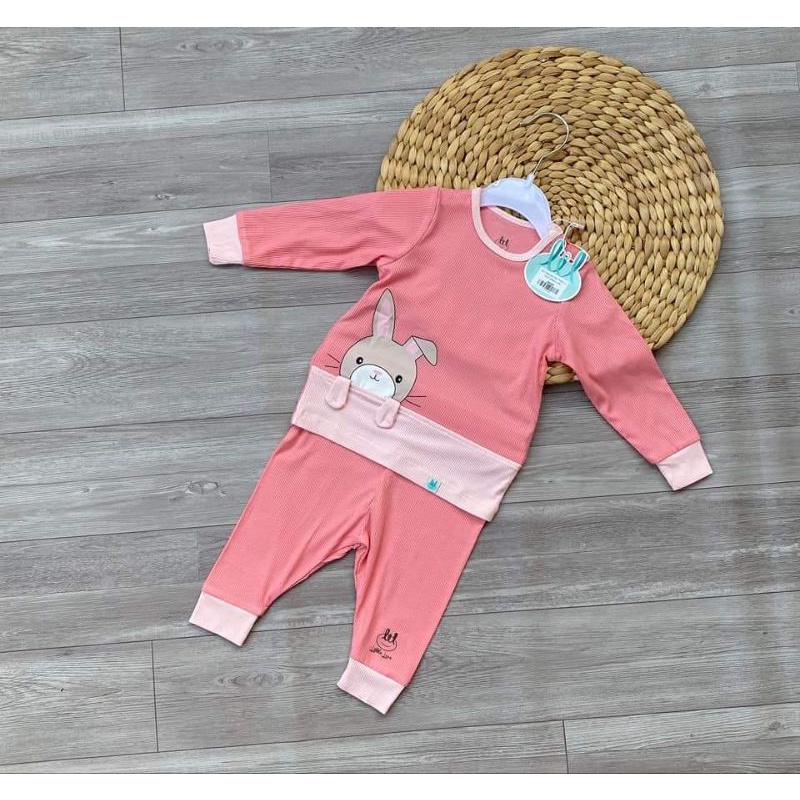 Bộ dài tay Little Love vải tăm, smoothy size 6m- 4Y