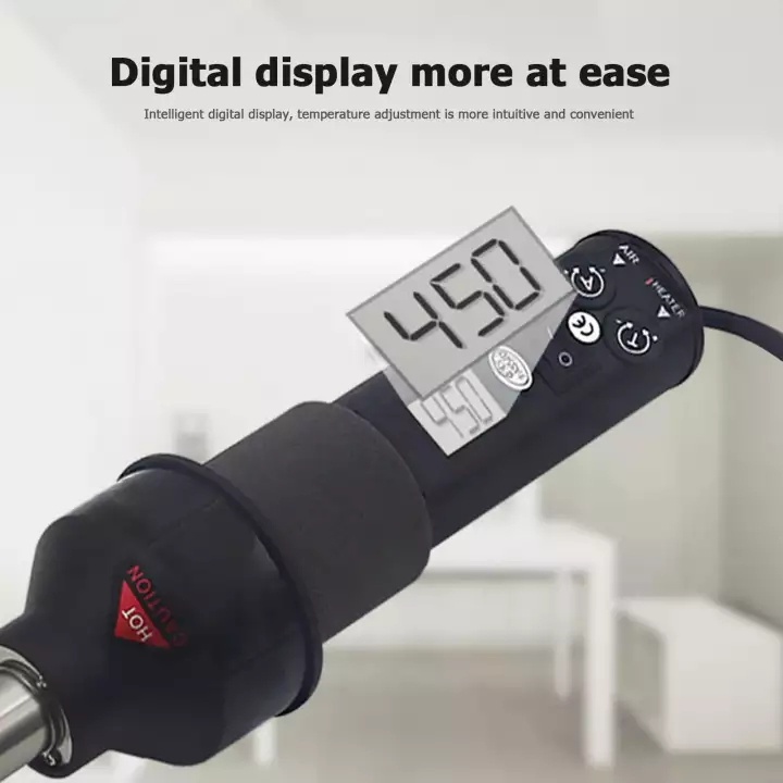 Máy khò nhiệt cầm tay 8018, máy khò màng co 450w công suất, LCD hiển thị nhiệt độ,có thể điều chỉnh nhiệt độ