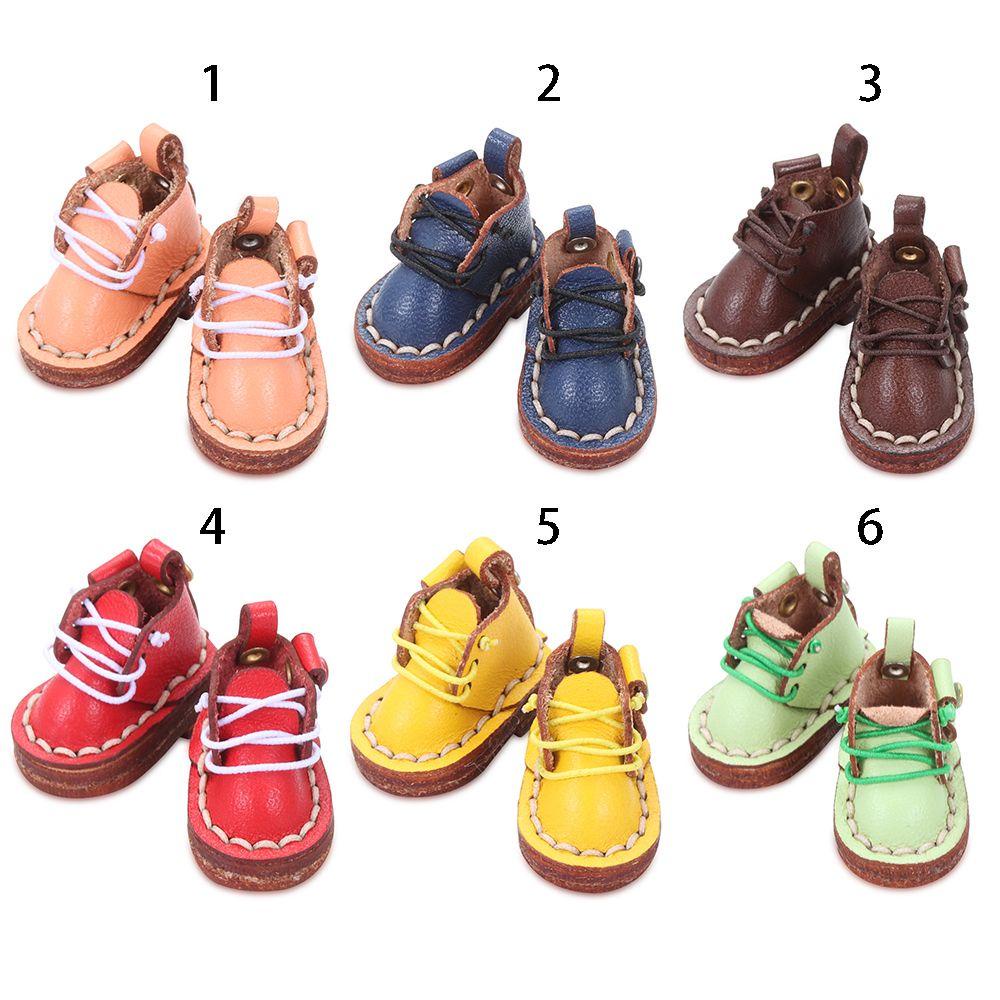 Giày Boot Da Bò Cho Búp Bê 1 / 12BJD 1 / 11 OB11