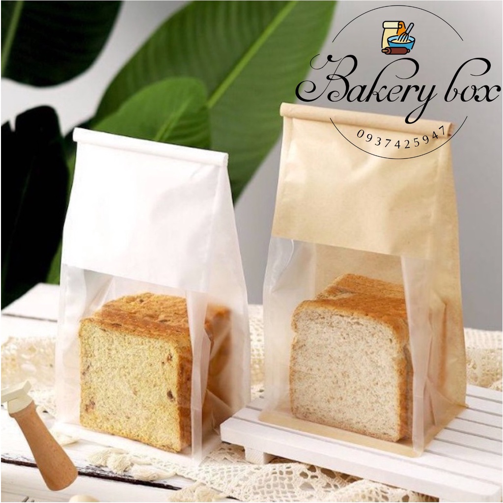Túi Giấy Kẽm Cuộn Nhỏ Màu Trắng Đựng Sandwich, Bánh Quy Bơ, Cookie