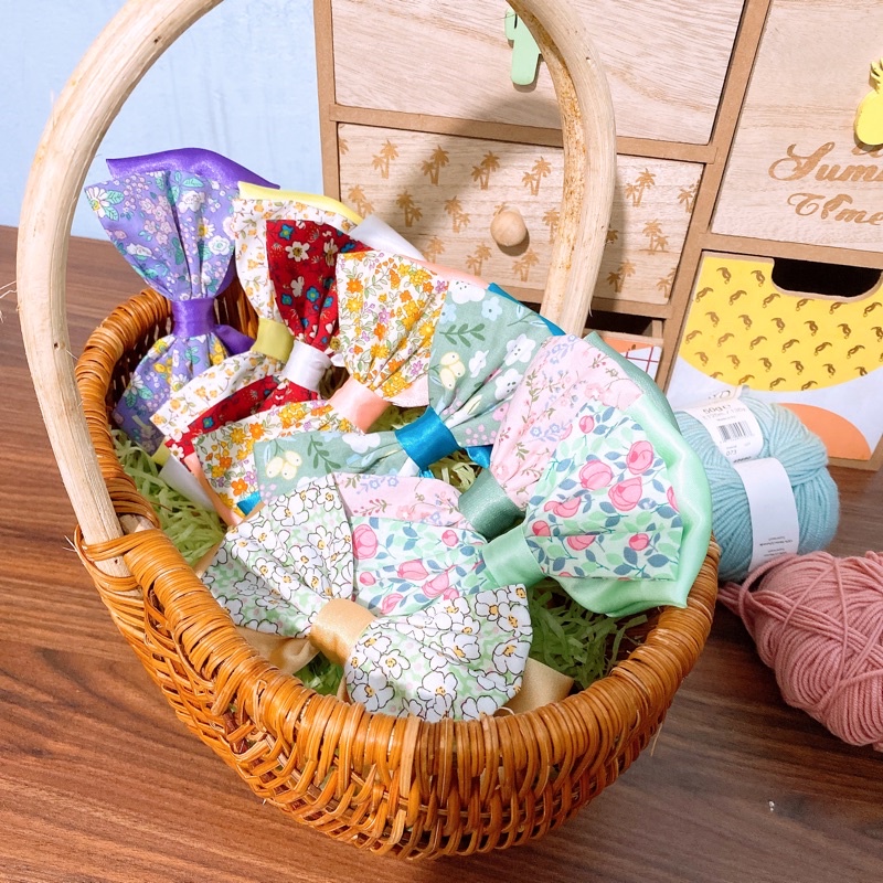 Kẹp tóc nơ hoa phối satin handmade cao cấp TÍM  STORE phụ kiện búi tóc nữ phong cách hàn quốc