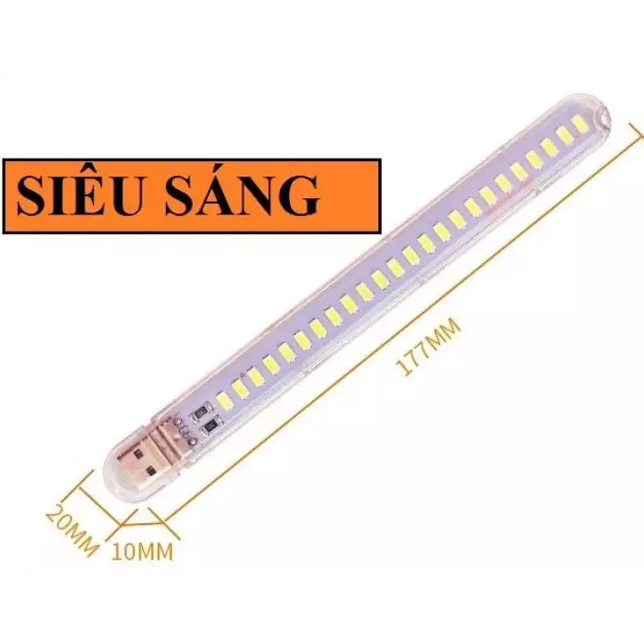 Thanh đèn LED mini 8 bóng, 24 bóng siêu sáng cổng cắm USB thích hợp để bàn học, đọc sách đầu giường