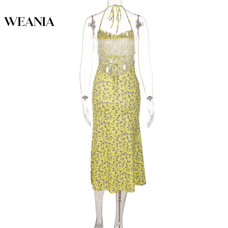 Đầm Hoa Midi Hở Lưng Gợi Cảm