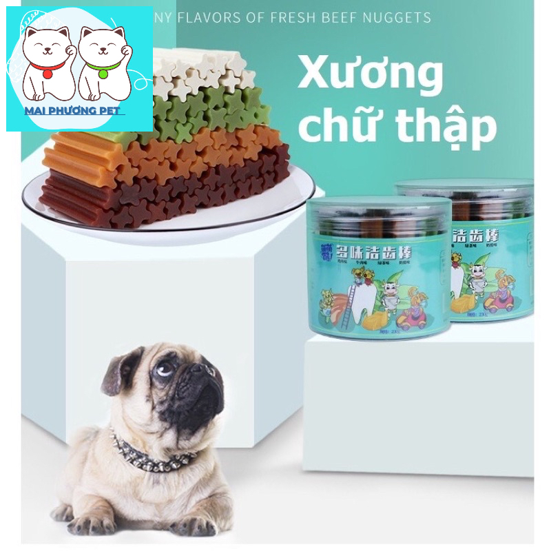 Hộp 26c xương chữ thập cho thú cưng mix vị giúp cho chó sạch răng