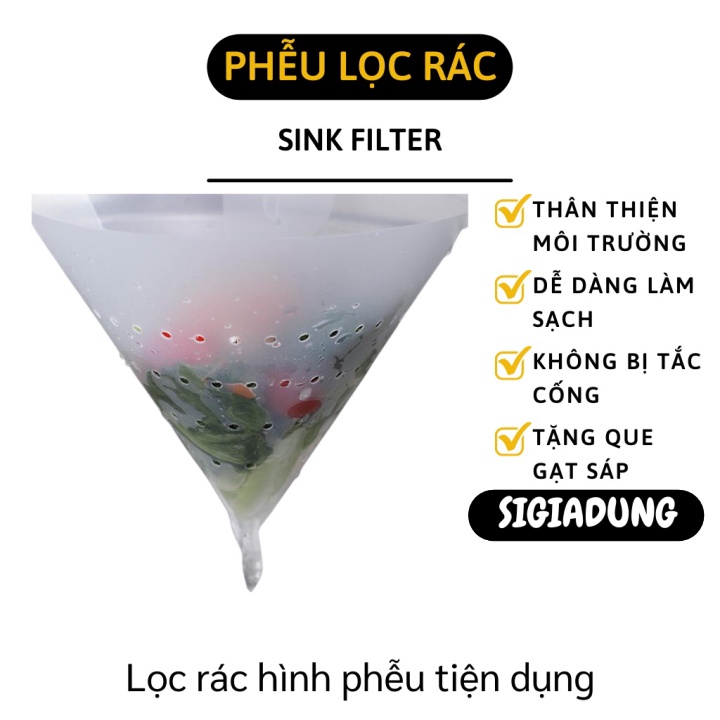 [SGD] Lọc Rác Bồn Rửa Bát - Phễu Lọc Rác Thông Minh Bằng Nhựa Dẻo Hút Chân Không  8627