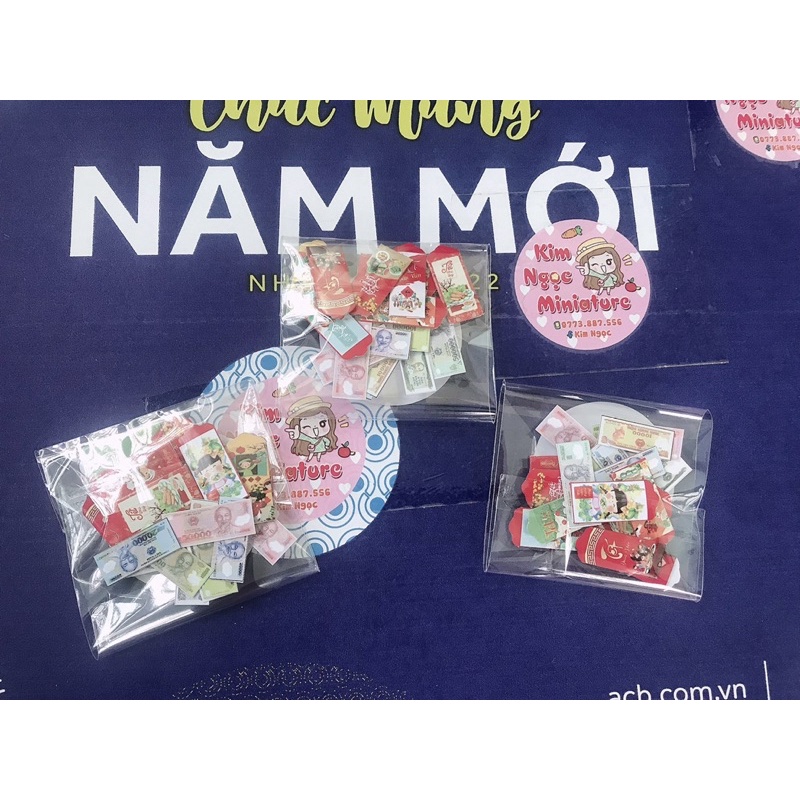 Combo tết gồm lì xì mini 2022 trang trí mo hình, nhà búp bê