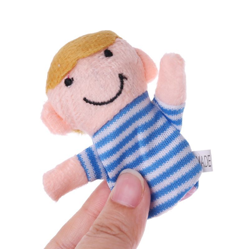 6PCS Kids Baby Family Finger Puppets Plush Cloth Doll Play Game Learn Story