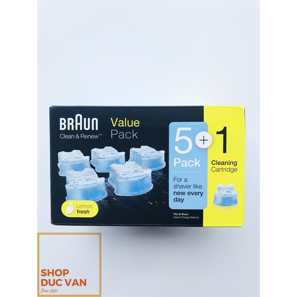 BÌNH NƯỚC RỬA CLEAN & RENEW CHO MÁY CẠO RÂU BRAUN (tách lẻ từ hộp 6 cái) - Shop Đức Vân