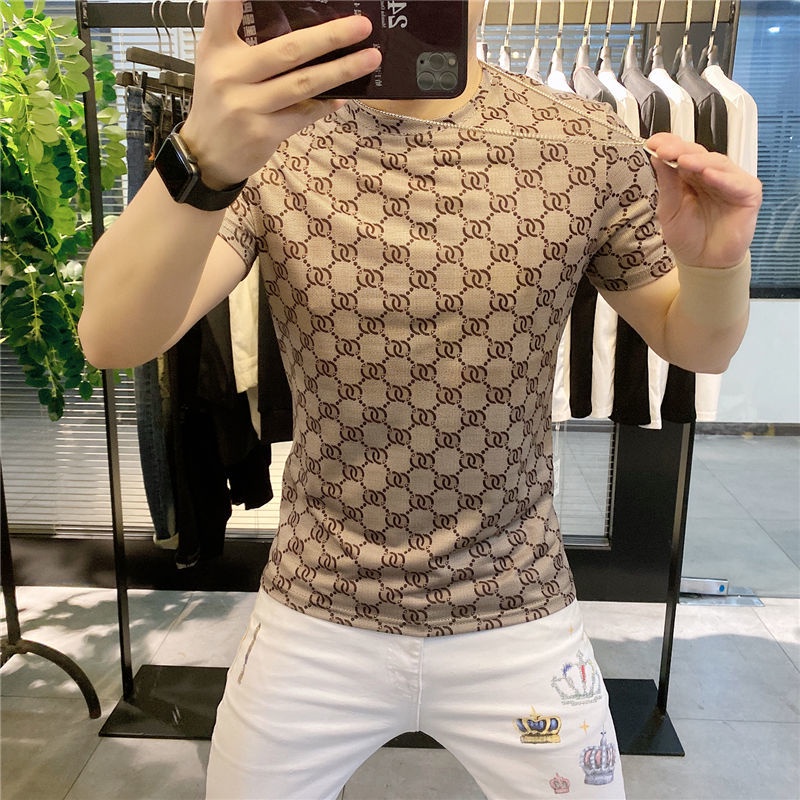 Áo Thun Cotton Tay Ngắn Dáng Ôm Thời Trang Mùa Hè Hàn Quốc Cho Nam Giới