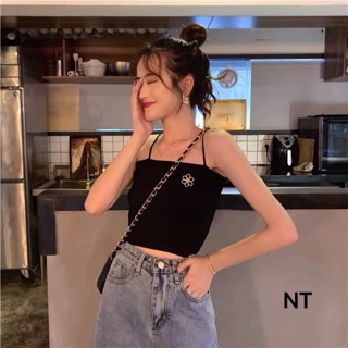 Áo 2 dây croptop hoa cúc 🌼🌼🌼🌼