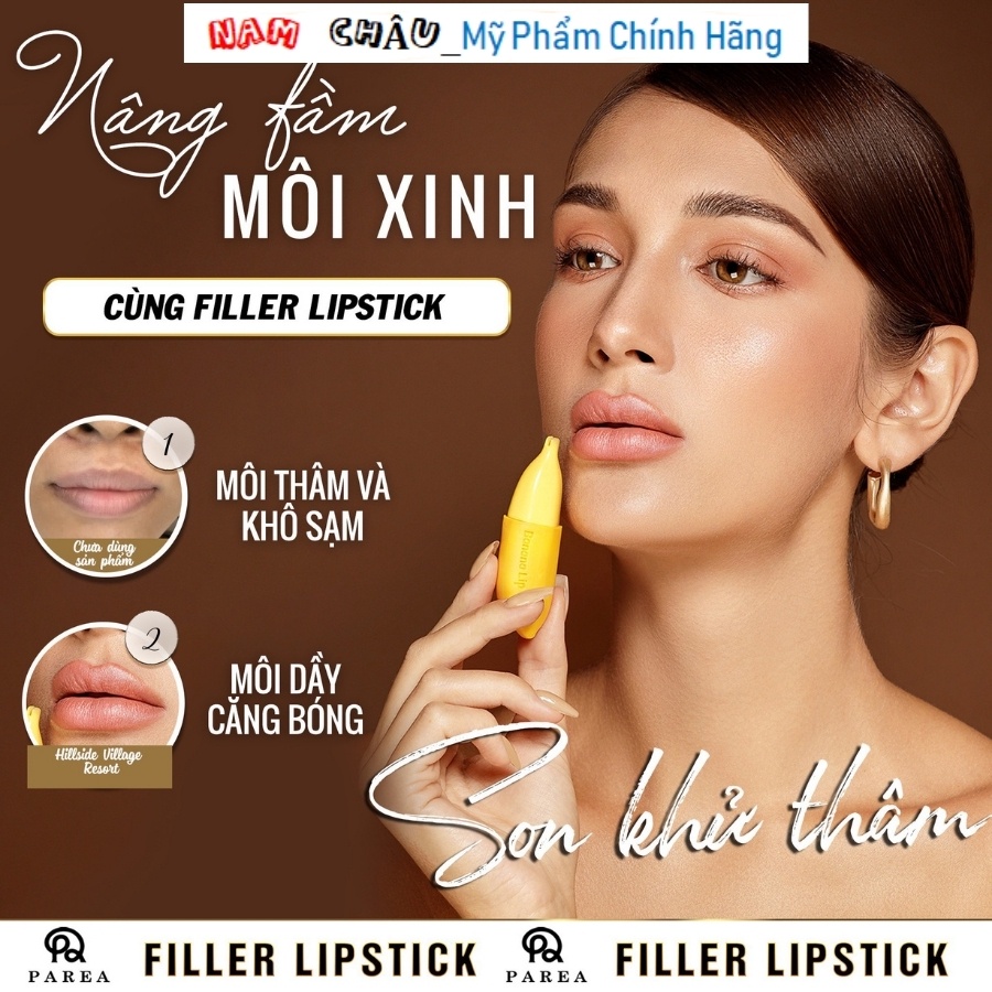 Son Chuối Filler khử thâm môi Collagen Lipstick PAREA Set 2 NPP Nam Châu