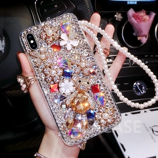 Ốp Lưng Hình Gấu Đính Đá Lấp Lánh Cho Samsung Note8 Note9 Note10 Note10 Plus Note20 Note20 Plus J7 Pro J5 Pro J3 Pro J6 Plus J4 Plus J7 Prime J5 Prime J2 Prime J8 2018 J6 2018 J4 2018 J2 Pro 2018 J7 2017 J5 2017