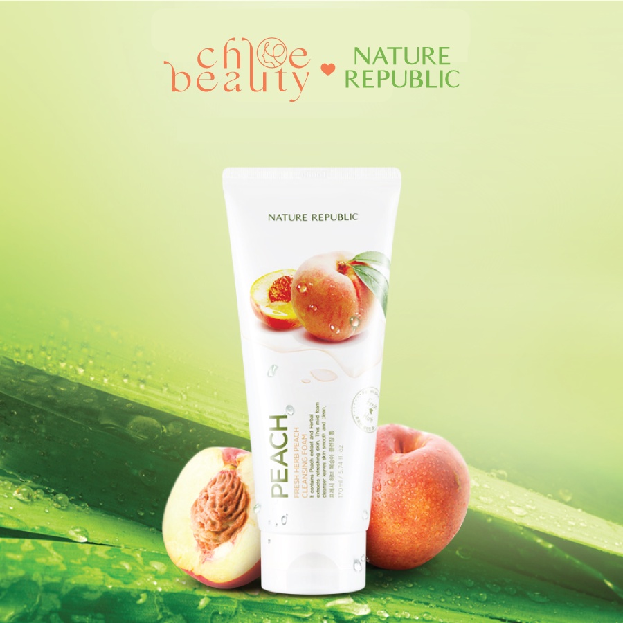 Sữa rửa mặt Đào NATURE REPUBLIC Fresh Herb Peach Cleansing Foam 170ml