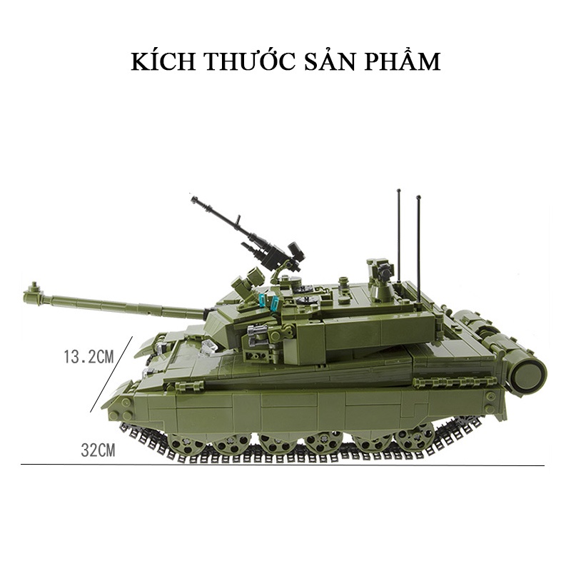 Tank Sembo Block 105751 - Đồ chơi lắp ghép tank quân sự 99A Tank Bọc thép siêu chiến đấu