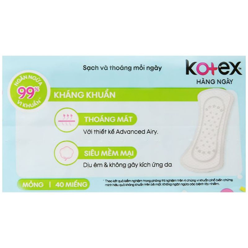 BĂNG VỆ SINH HÀNG NGÀY KOTEX HƯƠNG TỰ NHIÊN 40 MIẾNG