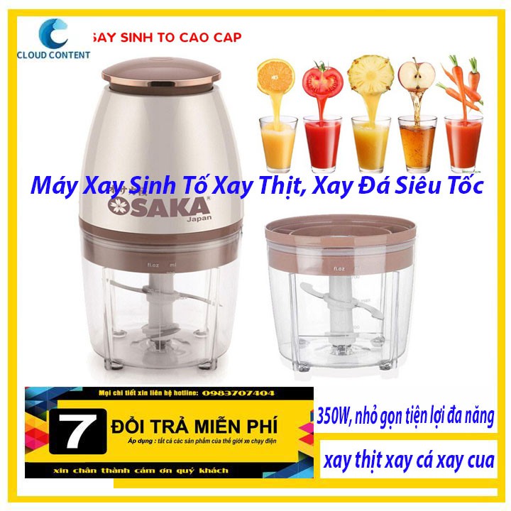 Máy xay sinh tố, xay thịt cầm tay, Máy xay đa năng OSAKA Nhật Bản cao cấp